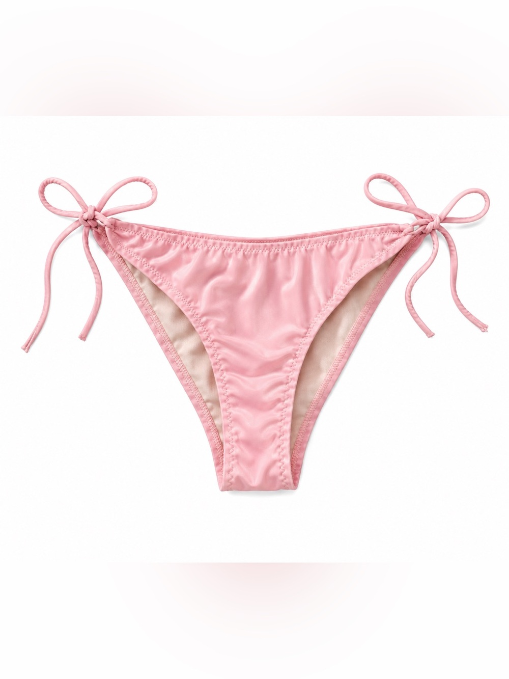LIGHT PINK RUFFLE TIE SIDE BIKINI BOTTOM